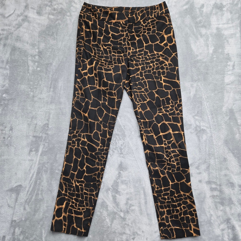 Kasper Giraffe Animal Print Ankle Pants Womens Size 4 30x28 NEW NWT